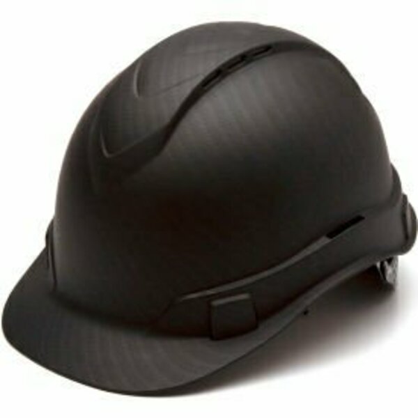 Pyramex Ridgeline Cap Style Vented Hard Hat, Matte Black Graphite Pattern, 4-Point Ratchet Suspension HP44117V